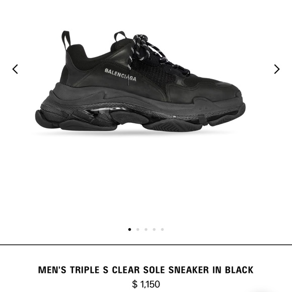 Balenciaga triple s clear sole sneaker (black) - Picture 1 of 6